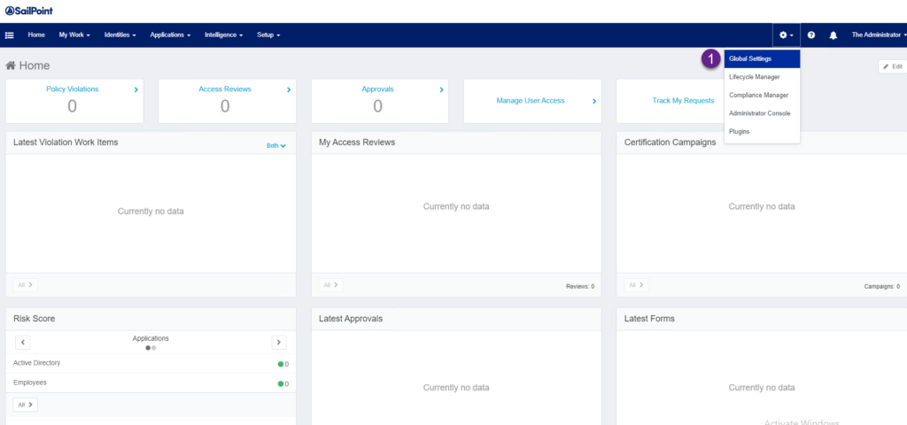 IdentityIQ Global Settings